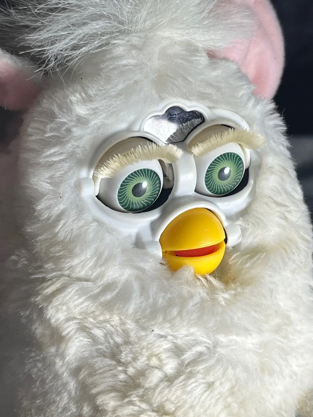 White Interactive Plush Pet Toy - Electronic Furby Baby.